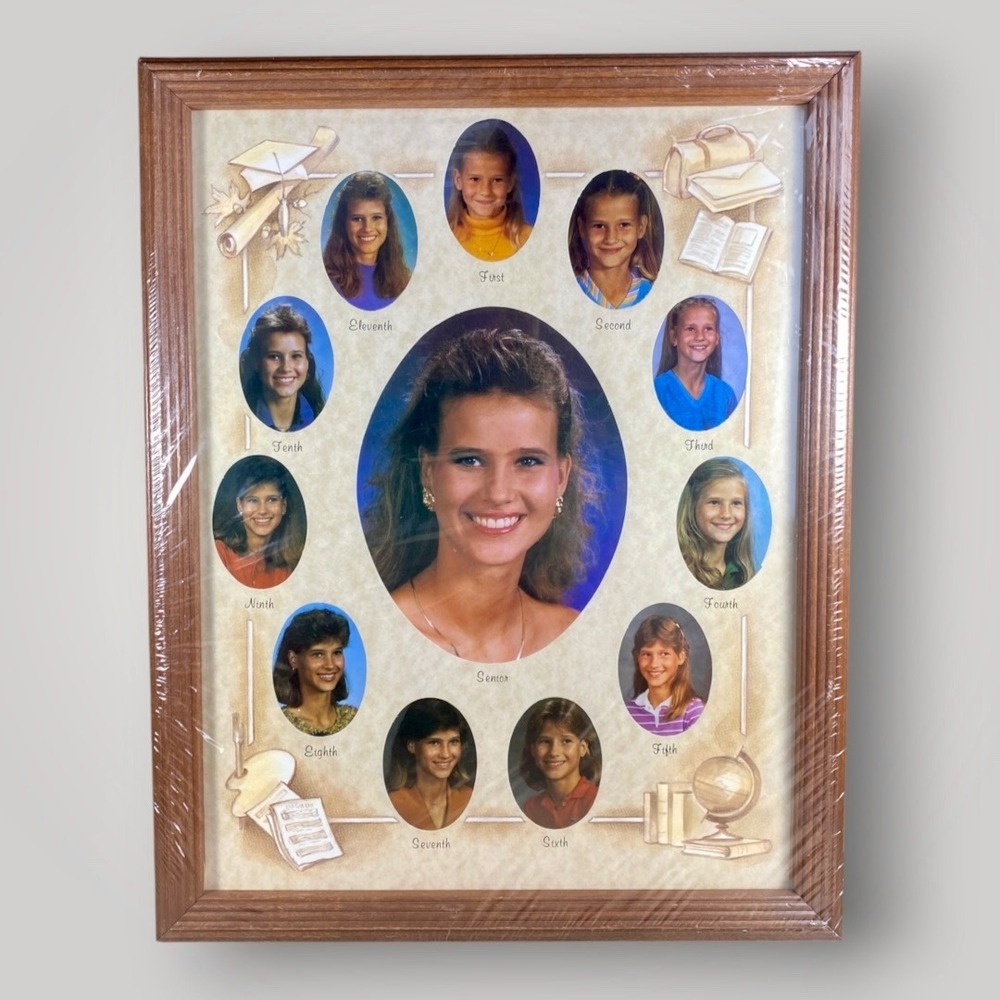 School Years Photo Frame 1st Through 12th Grade Senior Collage 1980s NOS